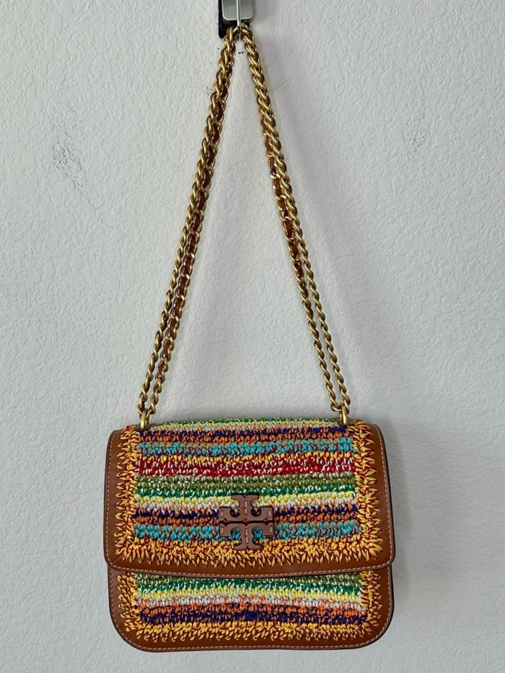 Tory Burch Britten Crochet Small Adjustable Shoulder Bag